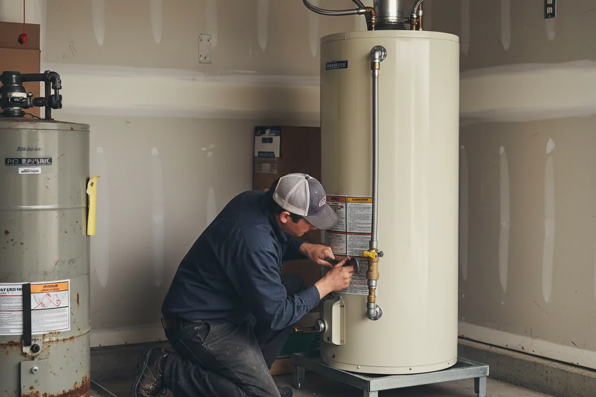 Water heater and shutoff valve replacement in Bude